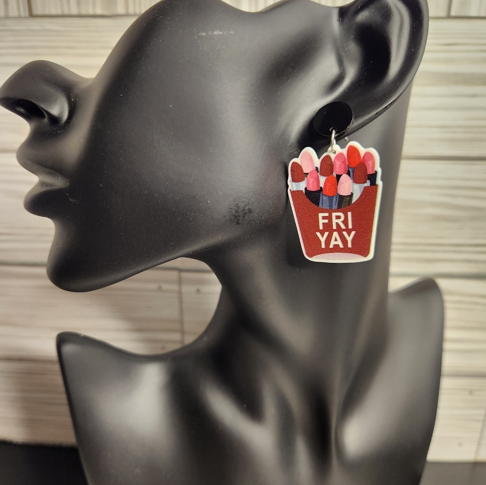 FriYAY lipstick earrings